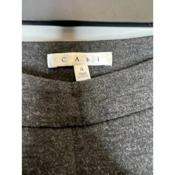CAbi Side Zip Ponte Knit sz 4 Rayon Blend Gray Pockets Stretch Pants ankle - Picture 3 of 6